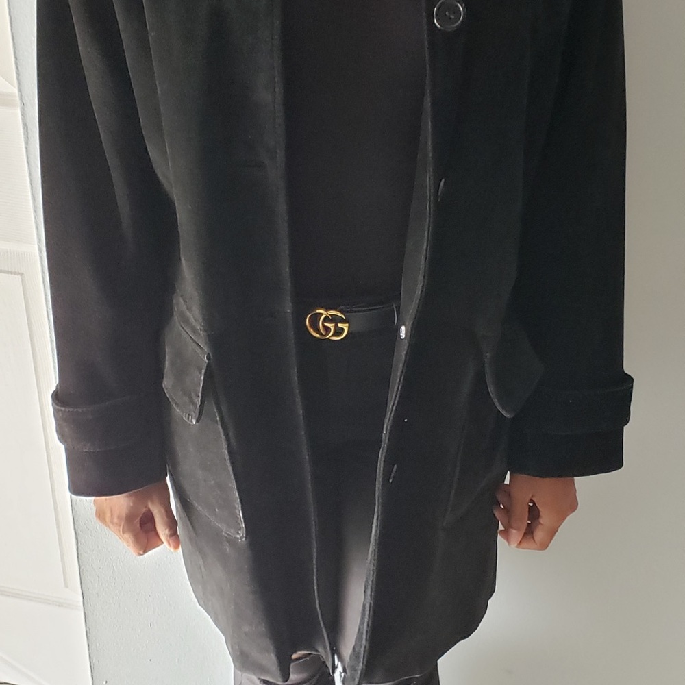 Oversized suede coat